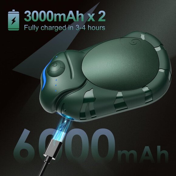 Hand Warmers Rechargeable 2‎ Pack Chameleon Shaped Electric Warm Pocket Heater - Picture 5 of 6